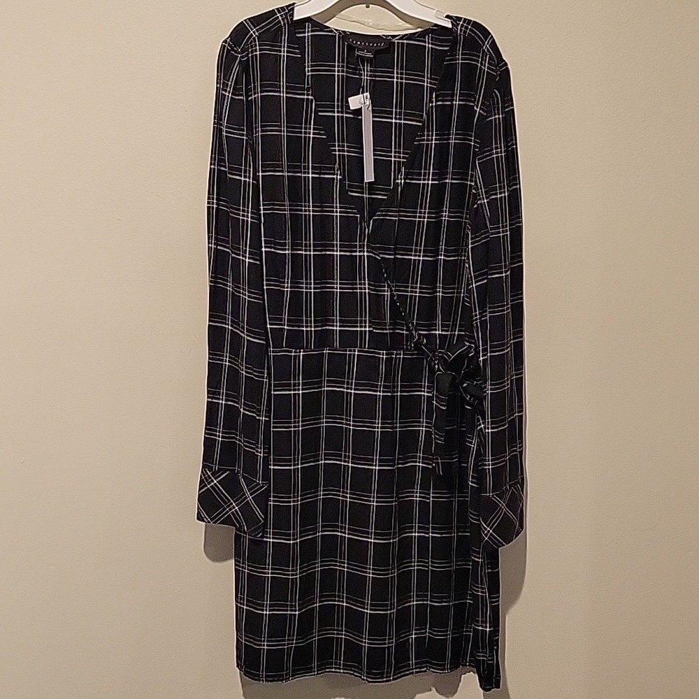 ❤️ NWT! SANCTUARY UPBEAT PLAID WRAP DRESS, 8 - Picture 4 of 15